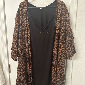 2 Piece Tank & Kimono Over Piece EUC